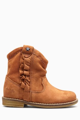 Tan Western Ruffle Boots (Younger Girls)